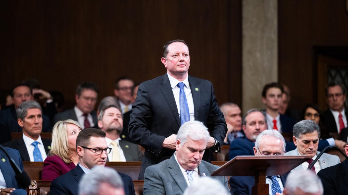 Burlison addressing the House